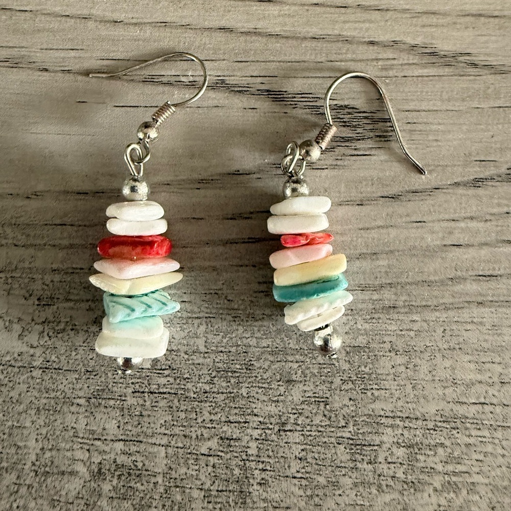 Colorful Stacked Bead Earrings
